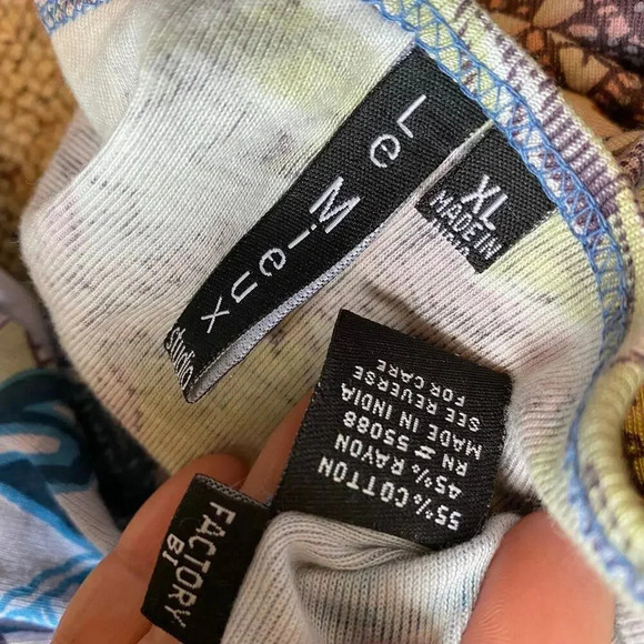 Le Mieux Studio V neck Floral Beach Summer Casual Artsy Top Womens XL Stretch - Picture 4 of 6